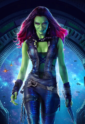 She was Gamora in Guardians of the galaxy