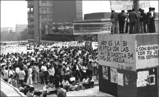 Primera huelga de trabajadores administrativos UNAM.
