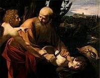 Abraham sacrifices Isaac