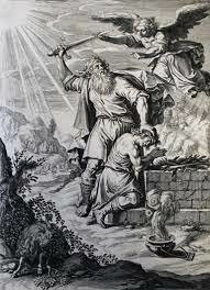 Abraham sacrifices Isaac