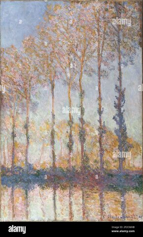 Pioppi sulla riva del fiume Epte a Giverny