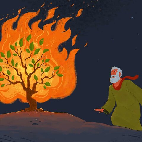 Moses and the burning bush