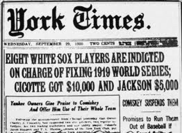 In the most famous scandal in baseball history eight players from the Chicago White Sox are accused of throwing the World Series against the Cincinnati Reds.
