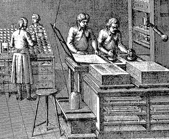 La imprenta instalada en Bolivia.