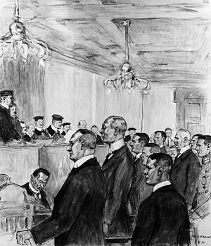 Beginn des Prozesses gegen Hitler und seine Mitverschwörer; das Urteil fällt am 1. April 1924
