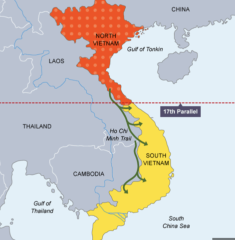 Creation of the 17th parallel between North and South Vietnam