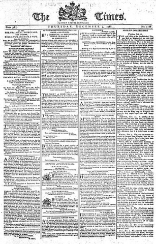 First major newspaper in the U.K