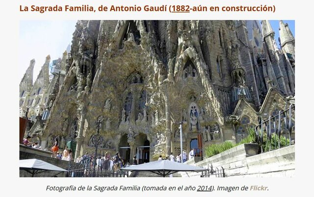 Obras más representativas: La Sagrada Familia, de Antonio Gaudí