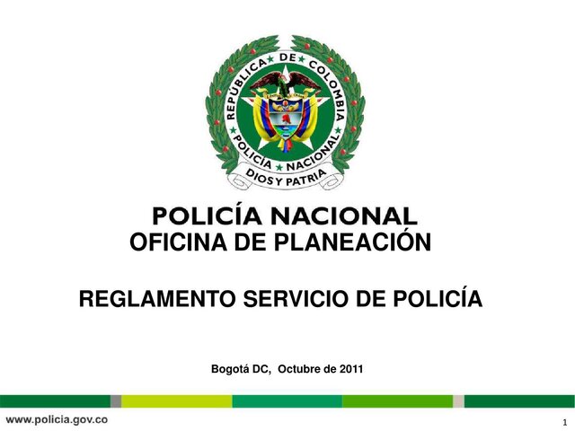 PRIMER REGLAMENTO ORGANICO DE LA POLICIA NACIONAL