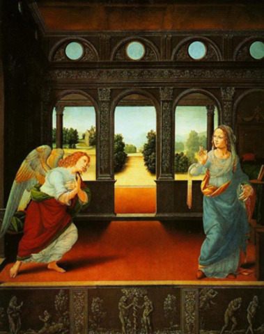 The Annunciation is paintied