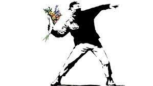 Banksy, "Flower Thrower"