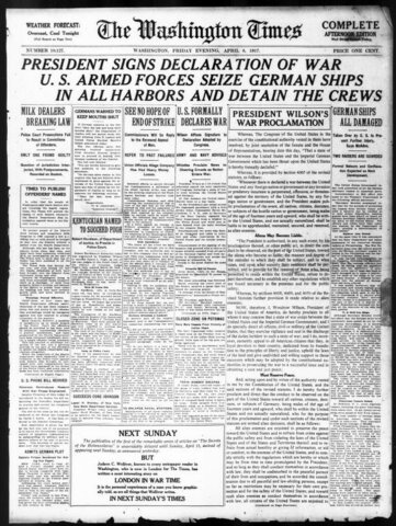 United States Enters WWI