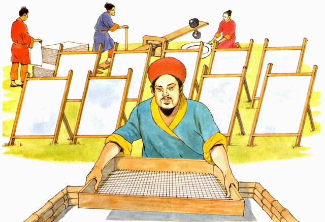 Fabricación del papel y la pólvora, el uso de la imprenta y el empleo de la brújula