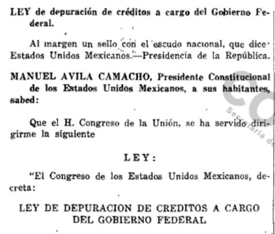 Ley de Depuración de Créditos