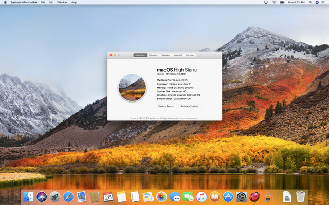 Mac os X 10.13 HIGH SIERRA