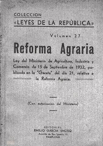Llei de reforma agrària. Estatut d'Autonomia de Catalunya.