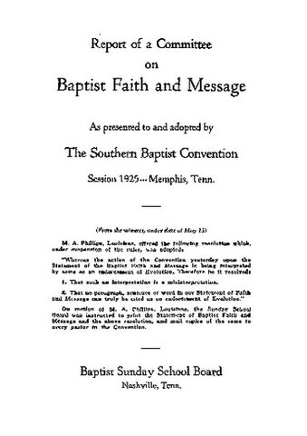 Baptists adopt Cooperative Program and Baptist Faith and Message