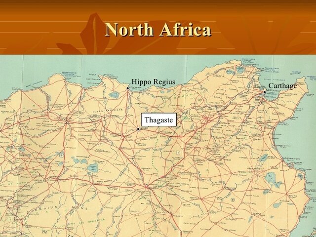 Aurelio Agustín nace en Tagaste, Africa romana