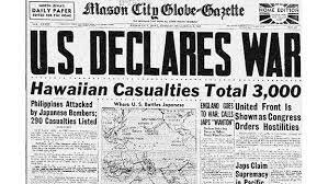 U.S. declares war Japan