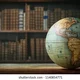 Old globe on bookshelf background 260nw 1140854771