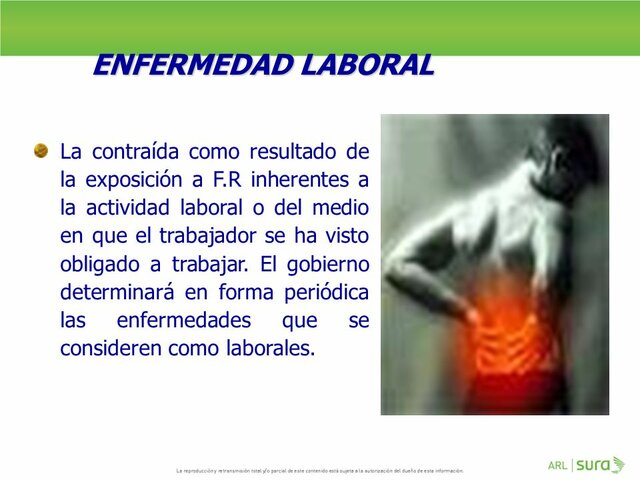 LEY 1562 CONCEPTO DE ENFERMEDAD LABORAL