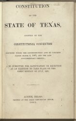 Present Texas Constitution Adopted