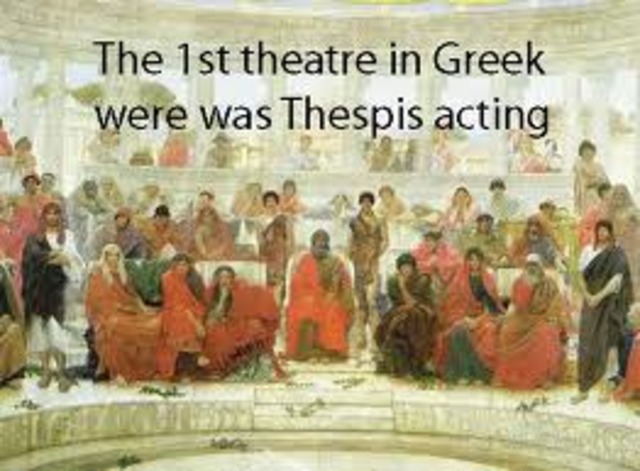 534 B.C.E. Thepis wins drama compition.