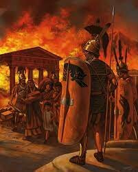 Destrucción de Cartago (Tunez) y Corinto (Grecia) por los romanos