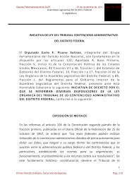 iniciativa de Ley para crear el Tribunal de lo Contencioso Administrativo del Distrito Federal