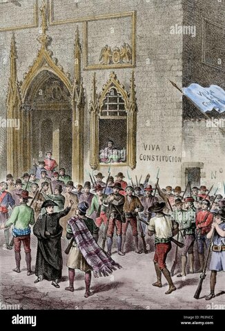 Levantamiento absolutistas en Valencia y Cataluña