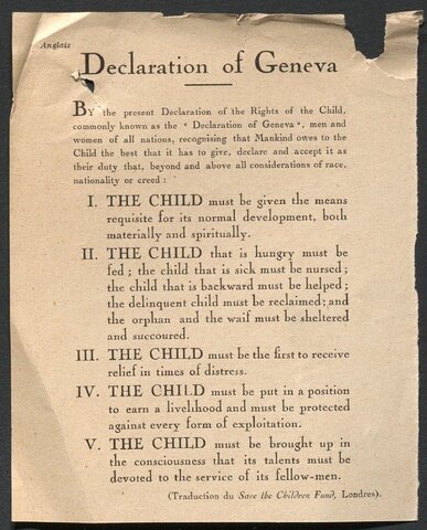 1959. Declaración de los Derechos del Niño. (ONU)