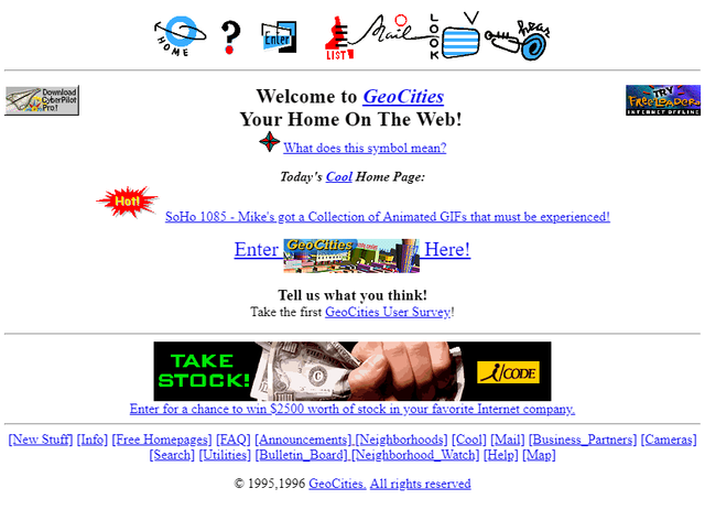 Geocities, the Vatican goes online, and JavaScript