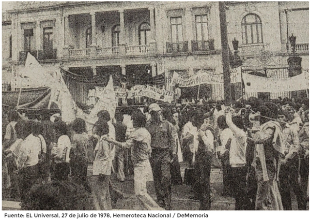 1ra Marcha de un contingente homosexual en Mexico