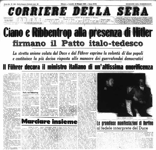 Mussolini si allea con la Germania e promulga le leggi razziali