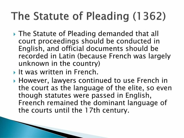 The Statute of Pleading
