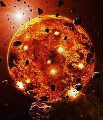 només esta el sol envoltat de pols (no hi ha terra)