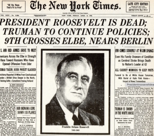Death of Roosevelt
