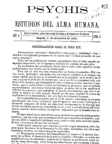 Revistas psicológicas (1871-1874)
