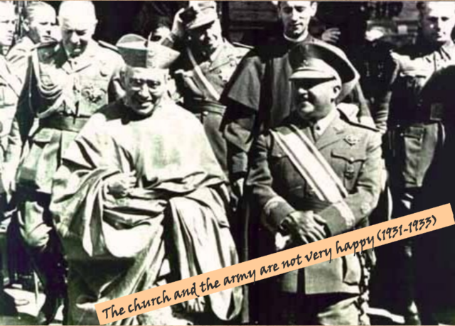 The church and the army are not very happy