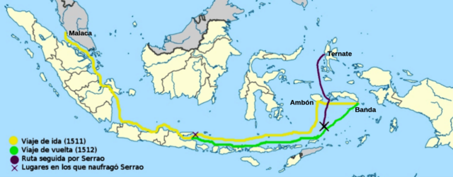 Los portuguese llegaron a las islas Molucas, en el pacífico