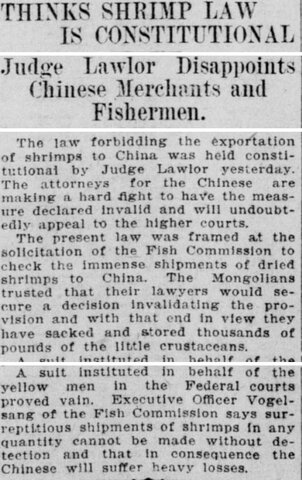 Exportation of shrimp prohibited.