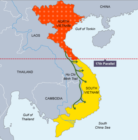 Creation of the 17th parallel between North and South Vietnam