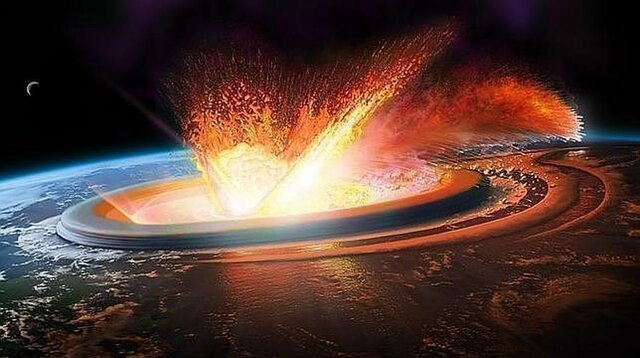 El meteorito impacta contra la tierra