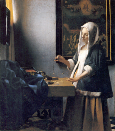 Woman Holding a Balance