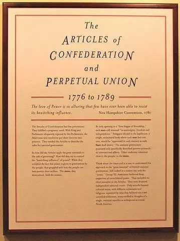 U.S Constitution replaces article of confederation