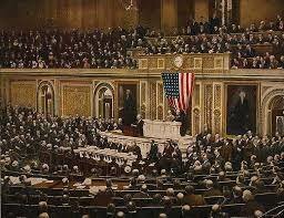 President Wilson asks the U.S. Congress for a declaration of war against Germany.
