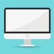 Computer monitor with white screen free vector