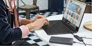 Using laptop