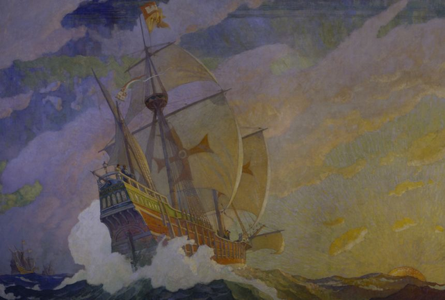 Columbus sails to the Americans