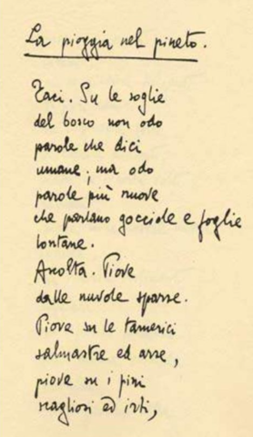 Alcyone. la pioggia nel pineto.